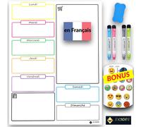 Lbgwp60-Tableau Blanc Magnétique Semainier Ardo Effaçable Pour Frigo Cuisine, Marqueurs Et Magnets Aimantés, Idéal Pour Planification Des Tâches, Menus Et Liste De Courses, Organ Ur Enfants, En Franç