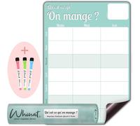 Lbgwp60-Tableau Memo Magnétique " Qu'est-Ce Qu'on Mange " - Planning Et Calendrier Des Repas Et Menus De La Semaine Pour Toute La Famille À Afficher Le Frigo De La Cuisine Vert