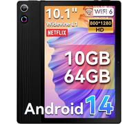 lbgwp60-Tablette 10 Pouces Android 14 Tablette Avec Aura Spirituelle, Octa-Core Tablette Tactile, 10Gb+64Gb(Tf 1Tb), Widevine L1, Wifi6, Bt 5.0, Usb Otg Et Reconnaissance Faciale, 5000Mah, Noir