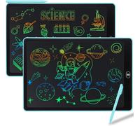 lbgwp60-Tablette D'Écriture Lcd 15 Pouces-2 Pack,Lcd Tablette Dessin Avec Ecran Coloré,Bloc D'Écriture Effaçable Avec Des Autocollants D'Animaux,Pour Garçons Et Filles De 3 4 5 6,Bleu+Bleu