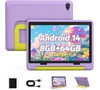 lbgwp60-Tablette Pour Enfants ¿ Tablette Android 14 Améliorée 10 Pouces Avec Étui ¿ Octa Core ¿ Carte 1Tf 8 + 64Go Extensible ¿ Double Caméra ¿ Contrôle Parental ¿ Kidoz ¿ Baby - Sitting