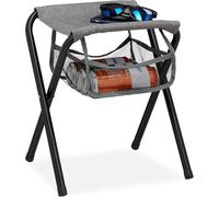 Lbgwp60-Tabouret De Camping Avec Poche, Pliant, Sans Dossier, Pêche, Jardin, Cha À Transporter, 40x35x30 Cm, Gris