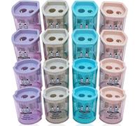 Lbgwp60-Taille Crayon,16 Pièces Taille Crayons Épais Et Fins Avec Réservoir,Petit Taille Crayons Double Trou,Taille Crayons Enfants,Boîte À Mines Taille Crayons Manuel Coloré,Pour Écoles,Bureaux