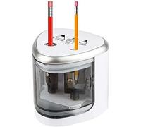 Lbgwp60-Taille-Crayon Électrique, Gris Double Trous Taille-Crayon Électrique Crayons De Couleur Outil Sécurité Design Pour Salle De Classe Bureau À La Maison Artiste Étudiants