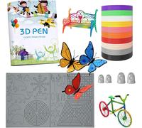 lbgwp60-Tapis De Stylo 3D Stylo D'Impression 3D Pla Soie Modèle De Stylo 3D Protection Des Doigts 10 Couleurs 1,75 Mm Au Total 50 M, Grand Tampon En Silicone, Modèles De Dessin 3D, Pour Stylo