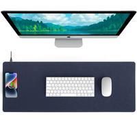 lbgwp60-TapisDe Chargement Magnétique Sans Fil - Charge Rapide De 15 W - 80 X 30 Cm - En Cuir Microfibre - Étanche - Avec Surface Anti-Rayures - Pour Bureau, Maison, Ordinateur Portable - Accessoire