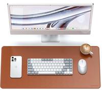 lbgwp60-TapisDe Souris Xxl 68 X 32 Cm, Grand Tapis De Souris Gamer, Résistant Aux Rayures Et À LEau, Tapis De Bureau Élégant Pour Gaming, Matériau Premium Pu ¿ Marron