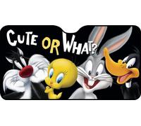 Lbgwp60-Tataway - Pare-Soleil Avant Voiture Enfant, Bugs Bunny Daffy Duck Titi Sylvestre, Aluminium Anti-Chaleur, 130x70 Cm, Looney Tunes, Noir