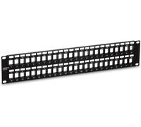 lbgwp60-Tc-Kp48 Panneau De Bras Keystone Hd 2U Vierge À 48 Ports, Boîtier De Montage En Rack En Métal 2U 19"", Panneau De Bras Réseau Hd Keystone Noir
