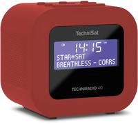 Lbgwp60-Techniradio 40 - Réveil Radio Dab+ (Dab, Fm, Réveil Avec Deux Temps De Réveil Réglables, Minuteur, Fonction Snooze, Écran Lcd Réglable, Fonction De Recharge Usb) Rouge