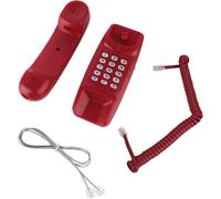 lbgwp60-Téléphone Filaire, Téléphones Américains Avancés Téléphone Fixe Aucune Alimentation Externe Requ , Téléphones Muraux Pour Personnes Âgées, Avec Fonction De Recomposition Du(Rouge)