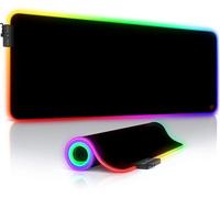 lbgwp60-Titanwolf Tapis De Souris De Jeu Rvb - Sous-Main Led - 800 X 300 Mm - Xxl - Multicolore - 11 Modes D'Éclairage - 7 Couleurs Led Et 4 Modes D'Effet - Lavable - Noir