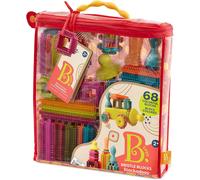 lbgwp60-Toys - Bloc À Poils Stackadoos - Blocs De Construction Pour Enfants - Jouet De Développement - 68 Blocs Dans Une Pochette De Rangement - Jouets Stem - Doux Et Emboîtable - Bloc De Poils Stack