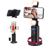 lbgwp60-Trépied De Téléphone À Suivi Automatique Du Vi Avec 2 Lampes À Selfie, Support De Perche Selfie Rotatif Intelligent À 360 °,Support Contrôle Distance/Gestuel/Stabilisateur De Cardan Noir