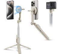 lbgwp60-Trépied Magnétique Pour Iphone Magsafe Pour Iphone 16, 15, 14 Pro Avec Télécommande Amovible Pour Voyage, Selfie, Vlogging, Vidéo, Trépied Portable Pour Smartphone (Beige)