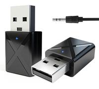 lbgwp60-Usb Adaptateur Bluetooth Clé Pour Pc Transmetteur, Bt5.0 Dongle Pour Tv Connexion Jack 3.5Mm Pour Voiture/Système Audio