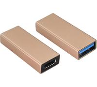 lbgwp60-Usb C Vers Usb 3.0 A Mâle Adaptateur De Conversion Pour Port Usb Pc,Ordinateur Portable,Banque D'Alimentation,Chargeur Et Clé Usb Type C,Smartphone,Câble De Données(Champagne Gold/2Pack)