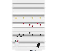 Lbgwp60-Visualline Skin Magnetic Dry Erase Board With Music Staff Lines, 29,5 X 45,3 Pouces, Blanc Et Noir (6420rm)