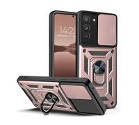 LBH Armor Coque de protection pour Samsung Galaxy S22 - Avec protection de l'appareil photo - Anti-chocs - Pour l'extérieur - Avec anneau en métal à 360 ° - Support de téléphone portable - Aimant de