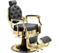 LBH Fauteuil classique de barbier hydraulique de style rétro vintage avec repose-pieds intégré, modèle Mae (Gold) 2025