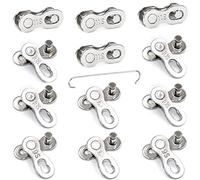 LBING Bicyclette Manquant Lien 12 Paires Manque Link pour Vélo 6-7-8/9/10/11Vitesses Chaîne de Vélo Réutilisable Lot de Connecteur de Chaîne Vélos Attache Rapide Chaine pour Réparation VTT