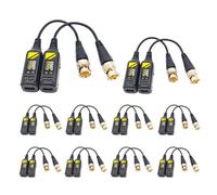 LBKYJ Lot de 10 paires d'émetteurs-récepteurs 4K passifs BNC vidéo Balun via câble UTP RJ45 AHD/TVI/CVI/CVBS pour système de caméra de sécurité BNC mâle 720p/960p/1080p/3MP/5MP/8MP BNC mâle