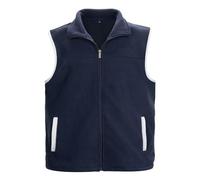 LBL Gilet polaire léger sans manches pour homme - Vêtement d'extérieur chaud - Coupe-vent - Gilet de golf avec poches zippées, bleu marine, M