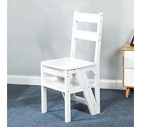 LBLFEBD Escabeau pliable en bois massif pour bibliothèque, escabeau à 4 marches double usage, support de présentation, support de fleurs, capacité de 200 kg