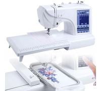 LBLFEBD Machine à Coudre Automatique Machine à Broder électrique 158 conceptions intégrées avec Une Zone de Broderie 4 x 9,2 et Un écran Tactile LCD, 210 Lettres intégrées et 30 Bordures de Motif