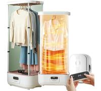 LBLFEBD Machine à Repasser Automatique 900 W Sèche-Linge électrique Chauffant, séchoir à Linge Chauffant avec télécommande Mini sèche-Linge Pliable Portable avec minuterie de 240 Minutes