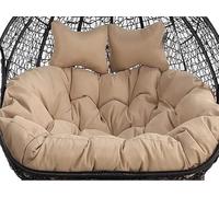 LBLFEBD Suspendu Hamac Chaise Coussins Coussin pour Fauteuil Suspendu, Coussin de Hamac éPais et ImperméAble de Remplacement avec Oreiller, Coussin de Chaise à Double Panier Suspendu (Color:café)