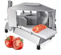 LBLFEBD Trancheuse à tomates professionnelle, trancheuse manuelle pour fruits, légumes, trancheuse à tomates robuste avec lames remplaçables en acier inoxydable avec planche à découper intégrée