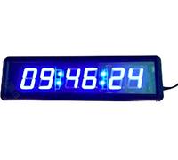 LBNVBC 1,8 Pouce Compte à rebours Horloge High Word Segment Sept Segment LED Horloge Bleue 6 Chiffres de Salle de Gym intérieure Piscine école école horaire, Minute et Seconde Affichage 12h / 24h