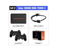 (Lbox500G-706W-2) Console d'émulateur de système de lancement de disque dur de jeu de 500 Go pour PS4/PS3/Switch/PS2/Wii/Wiiu