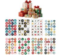 LBQUTN 192 Autocollants Calendrier de l'Avent 1-24, 8 Planches Stickers Noël DIY pour Décoration de Sacs Cadeaux, Étiquettes Chiffres Motifs Animaux, Hibou, Renne et Design Cartoon, Noir et Or