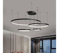LBRTMED Chandelier à Anneau LED Moderne, Pendentif de Style Japonais 1 lumière, lumière contemporaine Rond et Plafond dimmable pour îlot de Cuisine, Salon, Salle à Manger -w 50x50x6cm (20x20x2inch)