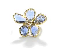 LBRTMED Cwzzws Bague de déclaration de fleurs cristales brillan