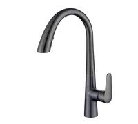 LBRTMED Gris Cuisine extractible Lavage à l'eau Froide et Chaude Bassin à légumes Évier télescopique Rotatif Noir