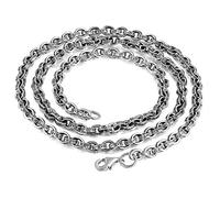 LBRTMED Knbob Men Cable Collier chaîne Collier de chaîne de 5 mm 925 argent sterling 28