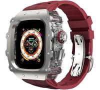 LBRTMED Schik Titanium Allo Watch Case Rubber Band Mod Kit ， pour Ultra 9/8/7/6/5/4 / SE ACCESSOIRES DE REMPLACEMENT ， LUXY Watch Band Watch Band ， pour Iwatch 44mm 45mm 49mm Series