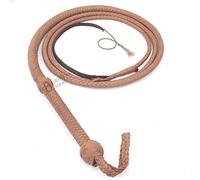 LB'S WHIP Indiana Jones Style 3,7 m 8 Tresses en Cuir Marron Clair Naturel Bullwhip en Cuir de Vache véritable