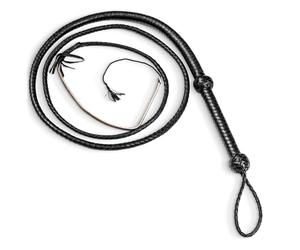 LB'S Whip Indiana Jones Style Fouet en Cuir de Vachette véritable Noir 90 cm