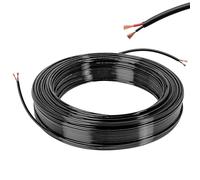 LbsAMP Câble Electrique 2 Fils 2×0,5mm² 10M 20AWG 300V Fil Electrique 2 Conducteurs en Cuivre PVC Extension Câble d'alimentation pour Lampes LED Remorques Automobiles Bateau Extérieure - Noir