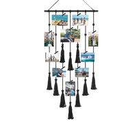 LbsAMP Grand Cadre Photo Pele Mele Accroche Decoration Mural 108X43CM Porte Photo Pinces Suspendu Image avec 30 Clips et Crochet à Coller adapté Galerie/Boutique et Décoration de Maison