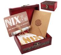 LbsAMP Rien de cadeau coffre au trésor en bois NIX avec carte en bois NIX et enveloppes emballage cadeau d'argent amusant idée de cadeau d'anniversaire NIX cadeau d'anniversaire pour tous ceux qui ne