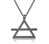 LBSBO Collier Alchimique Symboles Éléments Symboles Planétaires Alchimiques Signes de Transmutation Occulte Alchimie Feu Terre Eau Air Symbole, Acier inoxydable, Pas de gemme
