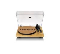 Lenco LBT-335BA Tourne-Disque avec Bluetooth®, boîtier en Bambou véritable et Micro 2M Red
