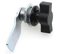 LBTODH Lot de 2 poignées pivotantes noires en forme de T pour châssis, serrure à came pour boîte électrique, armoire à machine