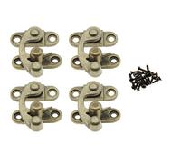 LBTODH Lot de 4 loquets de verrouillage vintage en alliage de zinc plaqué pour boîte à bijoux, armoire, boîte à outils, valise avec vis de montage (bronze)