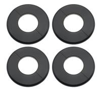 LBTODH Lot de 4 plaques de rosace rondes en ABS de 5,1 cm - Fixation murale autocollante pour tuyau d'eau - Accessoires de décoration - Noir